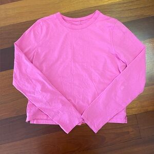 lululemon athletica Pink Long Sleeve Cropped Tee
